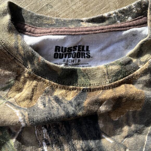 VINTAGE CAMO LONGSLEEVE T-SHIRT WOMENS LARGE GREEN - Picture 3 of 4